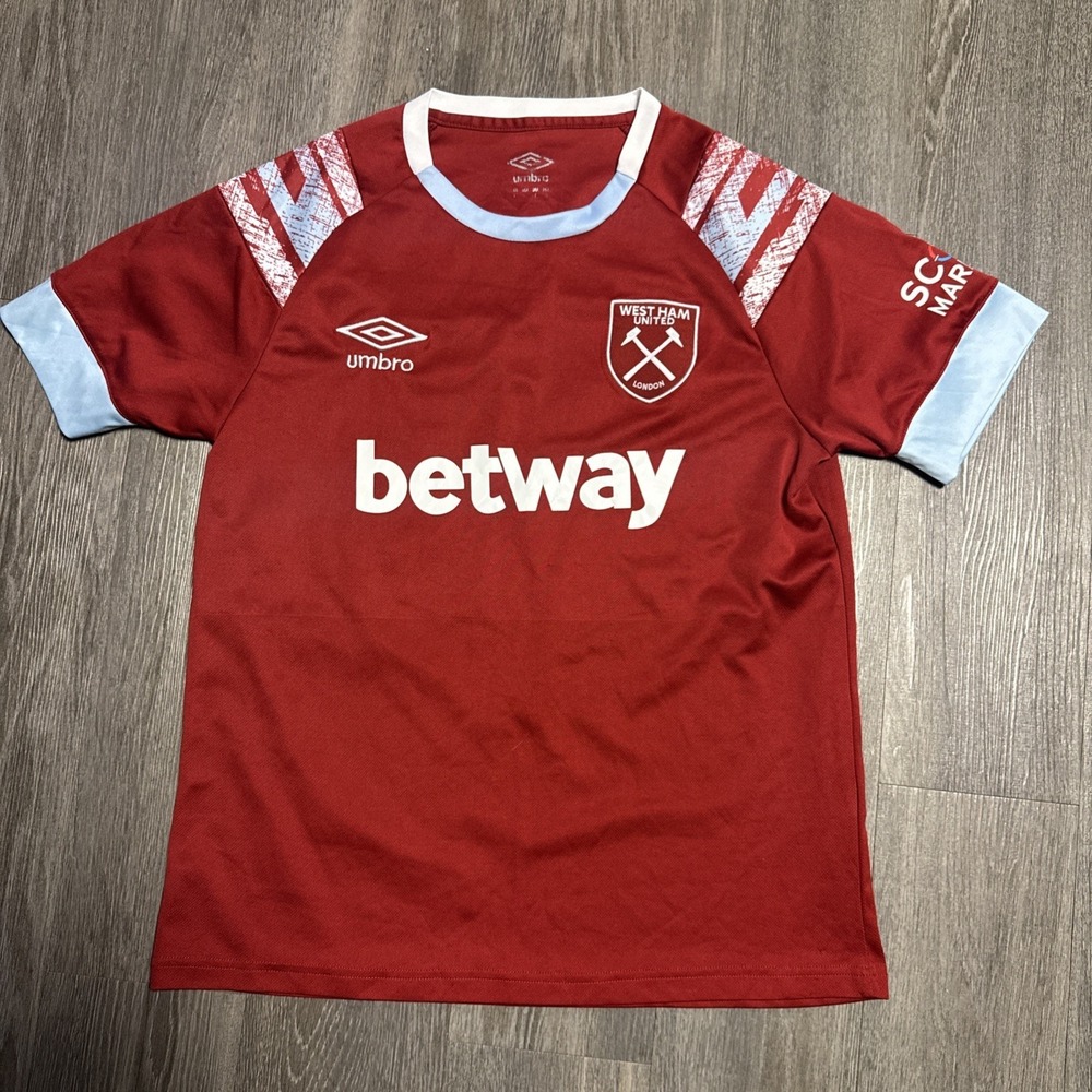 WEST HAM UNITED FOOTBALL UMBRO 2022 2023 HOME SHIRT JERSEY MENS SIZE Large